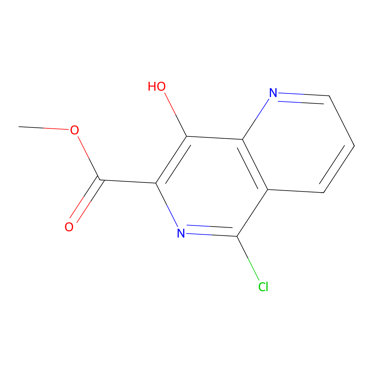 Methyl 5-chloro-8-hydroxy-1,6-naphthyridine-7-carboxylate molecular structure, CAS 410543-30-5