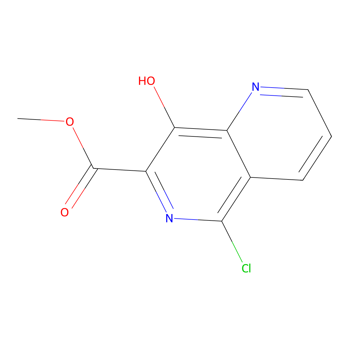 Methyl 5-chloro-8-hydroxy-1,6-naphthyridine-7-carboxylate molecular structure, CAS 410543-30-5