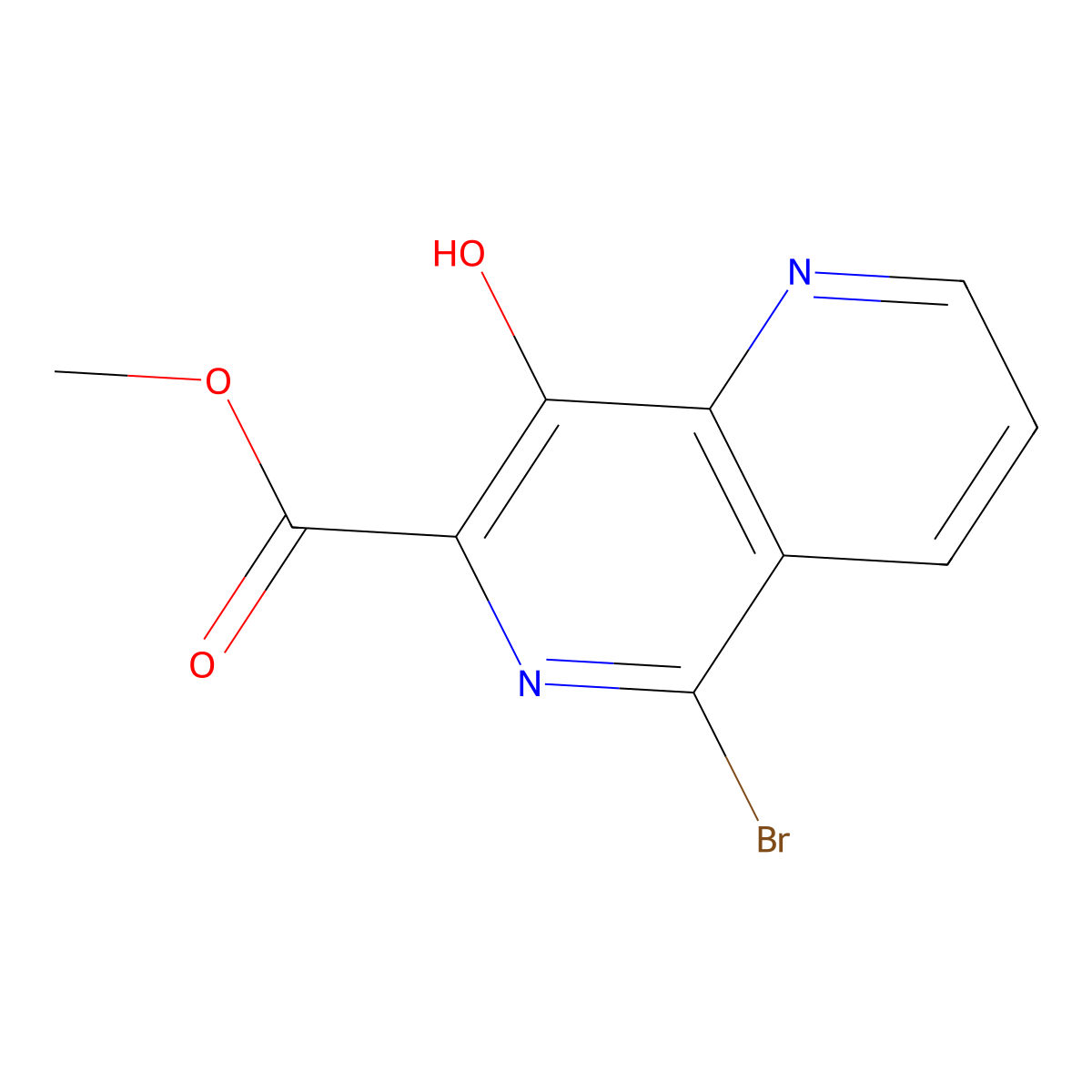 Methyl 5-bromo-8-hydroxy-1,6-naphthyridine-7-carboxylate molecular structure, CAS 410544-37-5