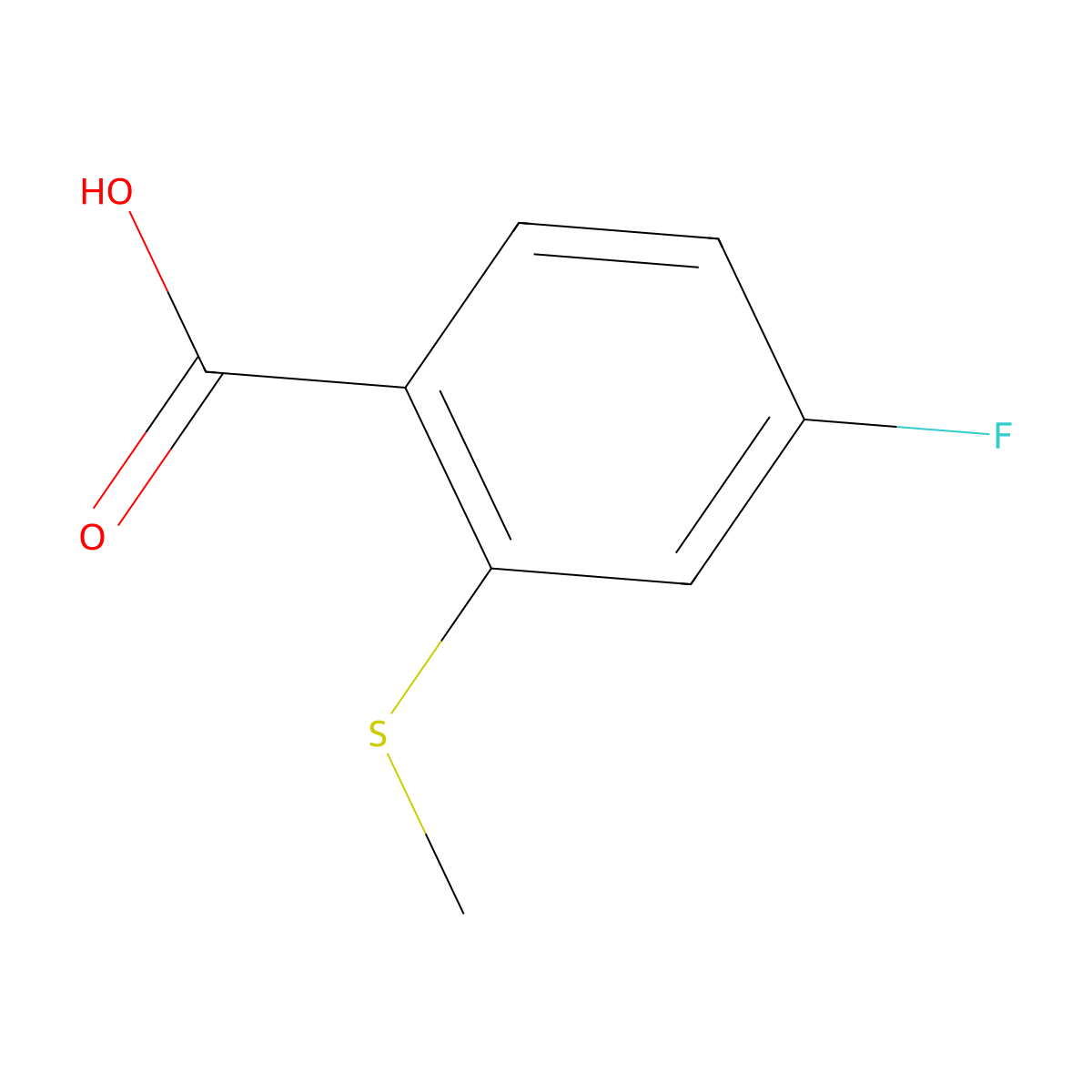4-Fluoro-2-(methylsulfanyl)benzoic acid molecular structure, CAS 410545-51-6