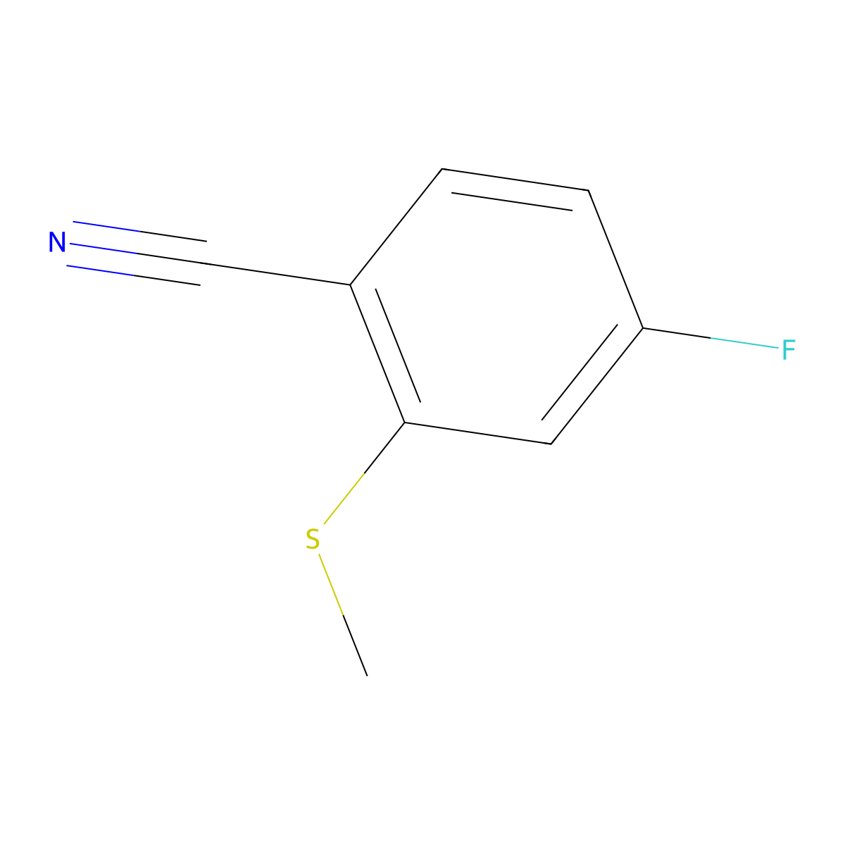 4-Fluoro-2-(methylsulfanyl)benzonitrile molecular structure, CAS 410545-57-2
