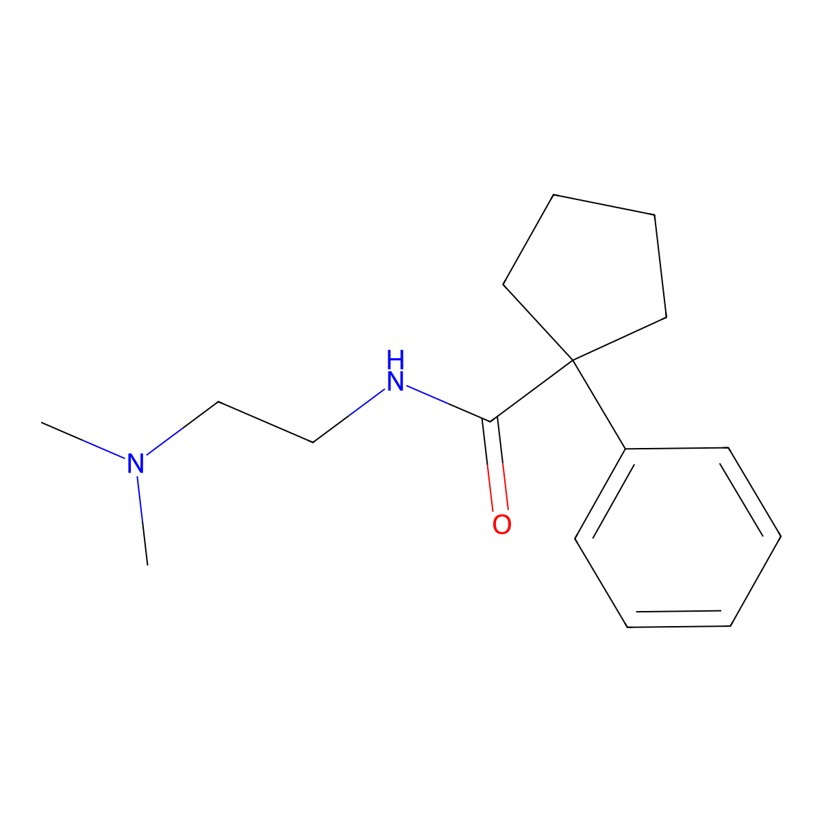 N-(2-(Dimethylamino)ethyl)(phenylcyclopentyl)formamide molecular structure, CAS 41057-51-6