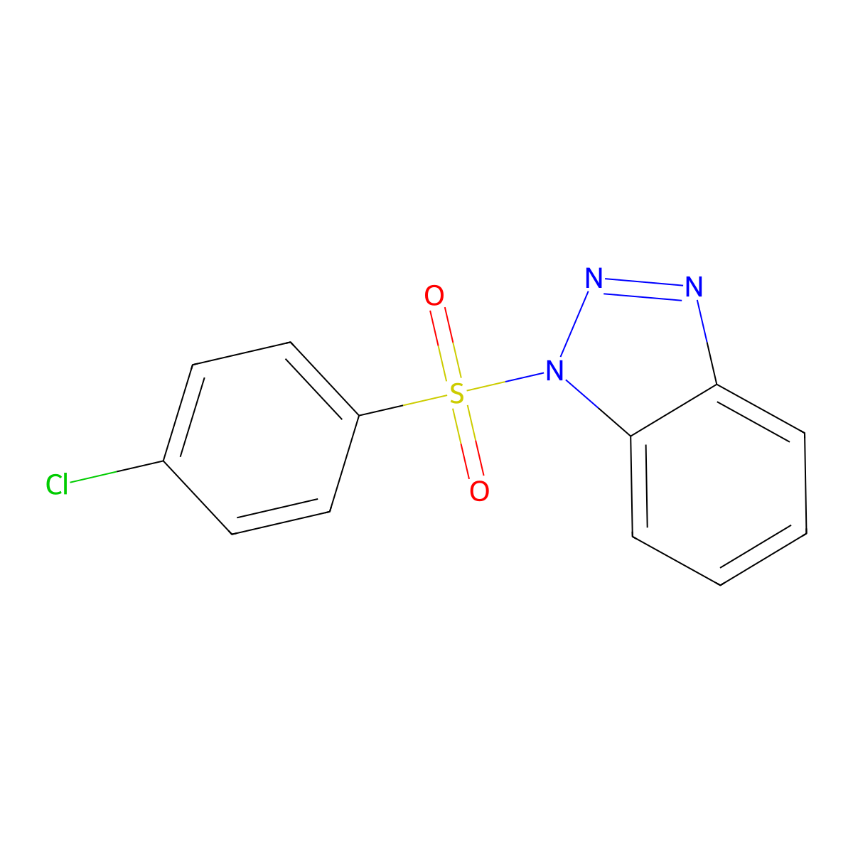 1-(4-Chlorophenyl)sulfonylbenzotriazole molecular structure, CAS 4106-20-1