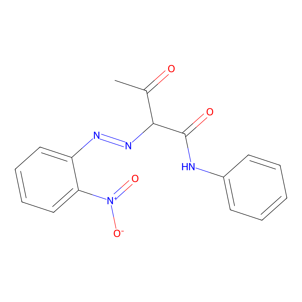 Butanamide, 2-[2-(2-nitrophenyl)diazenyl]-3-oxo-N-phenyl- molecular structure, CAS 4106-67-6