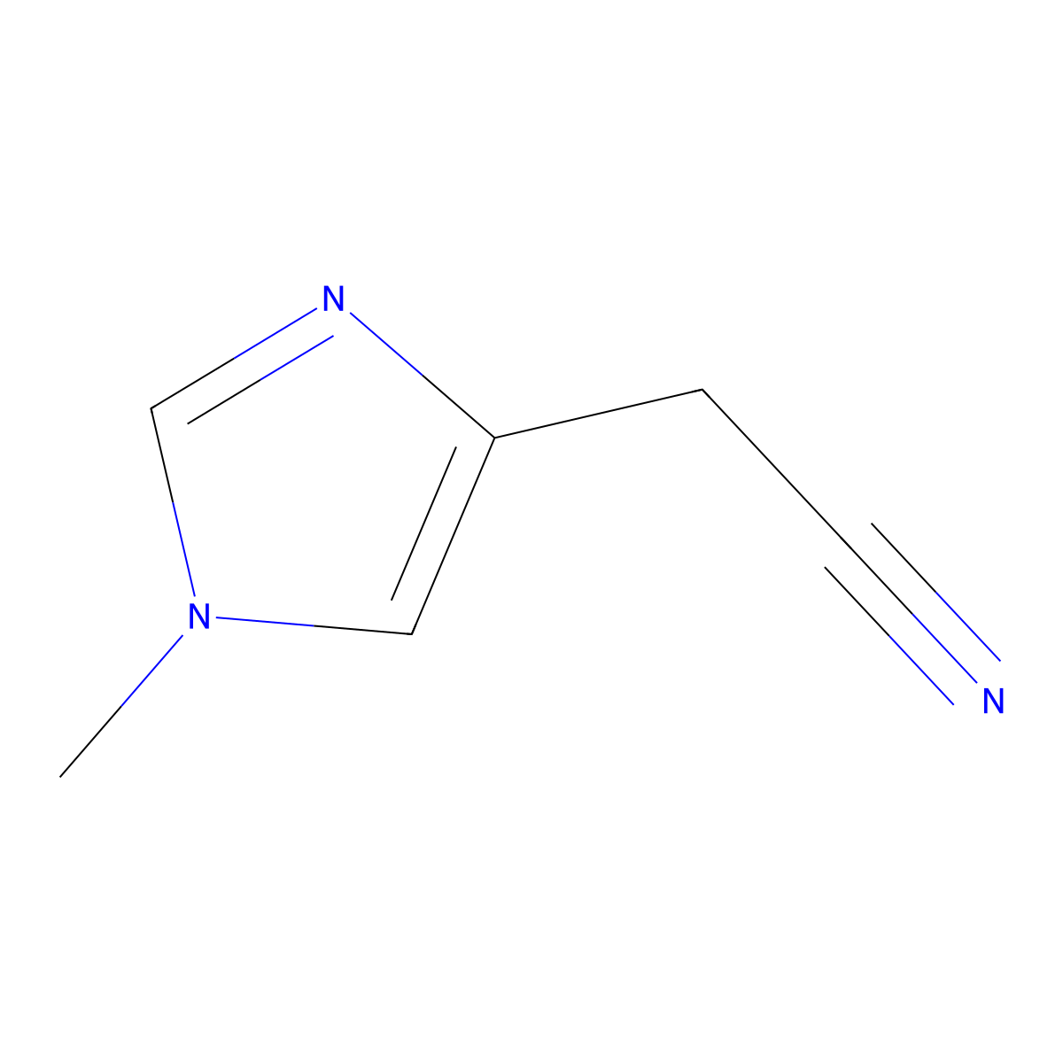 2-(1-methyl-1H-imidazol-4-yl)acetonitrile molecular structure, CAS 41065-00-3
