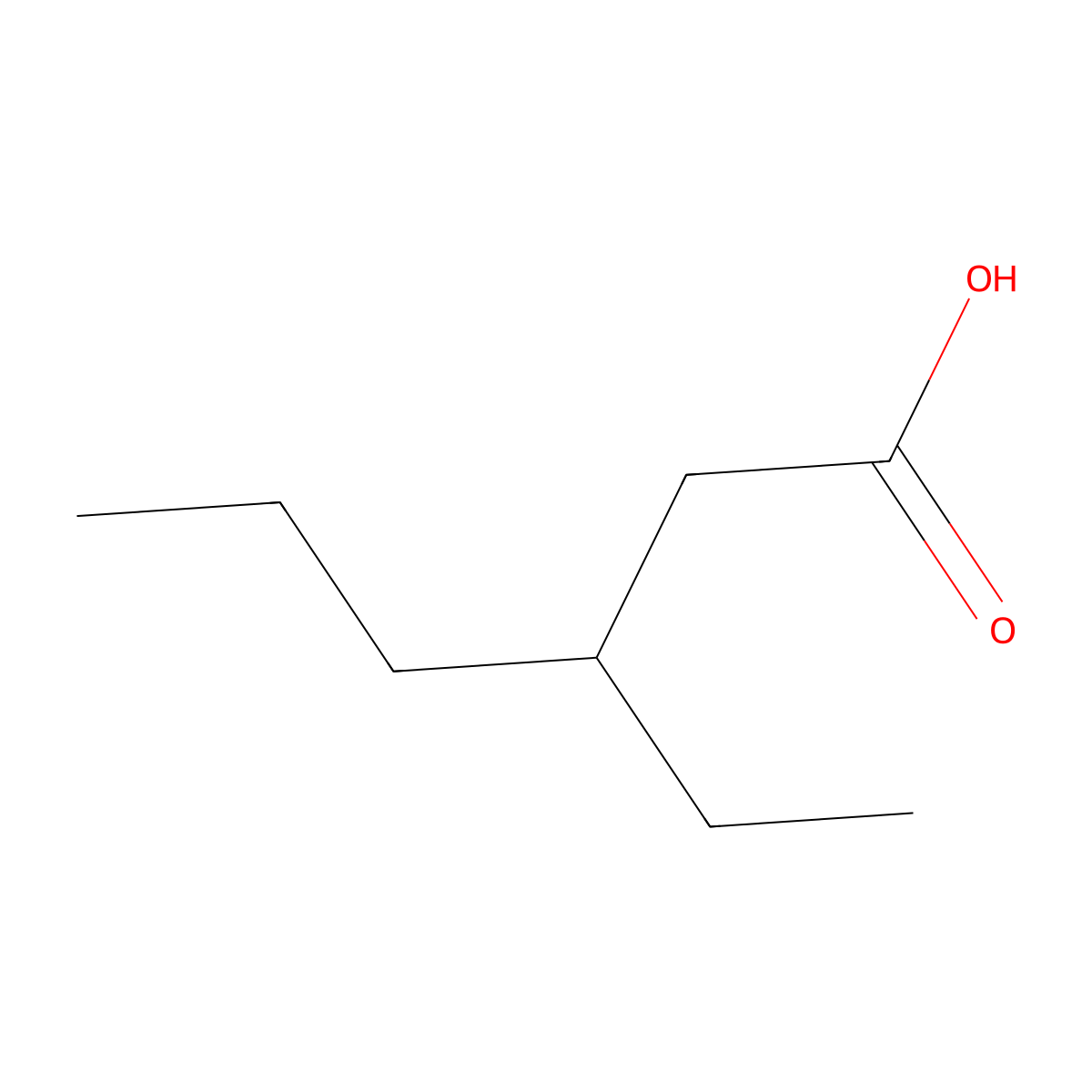 3-Ethylhexanoic acid molecular structure, CAS 41065-91-2
