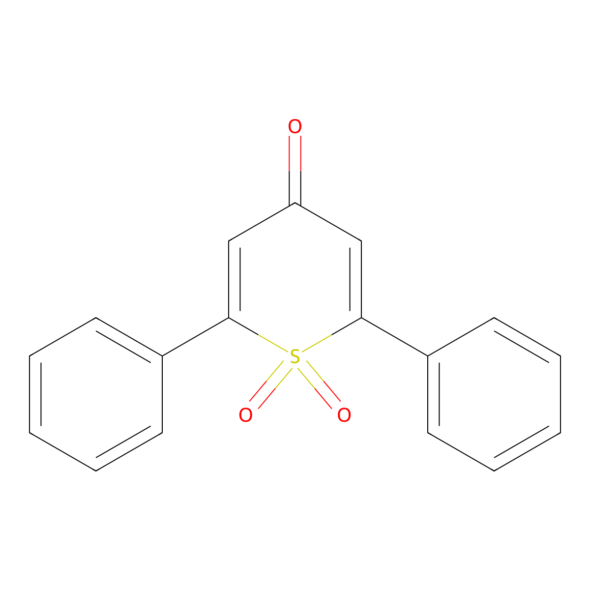 4H-Thiopyran-4-one, 2,6-diphenyl-, 1,1-dioxide molecular structure, CAS 41068-60-4