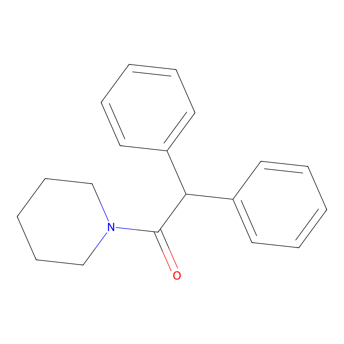 2,2-Diphenyl-1-(piperidin-1-yl)ethanone molecular structure, CAS 4107-00-0