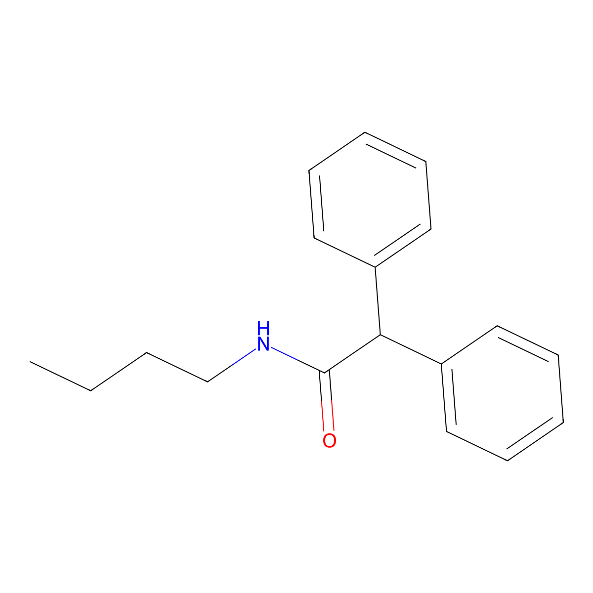 N-Butyl-2,2-diphenylacetamide molecular structure, CAS 4107-02-2