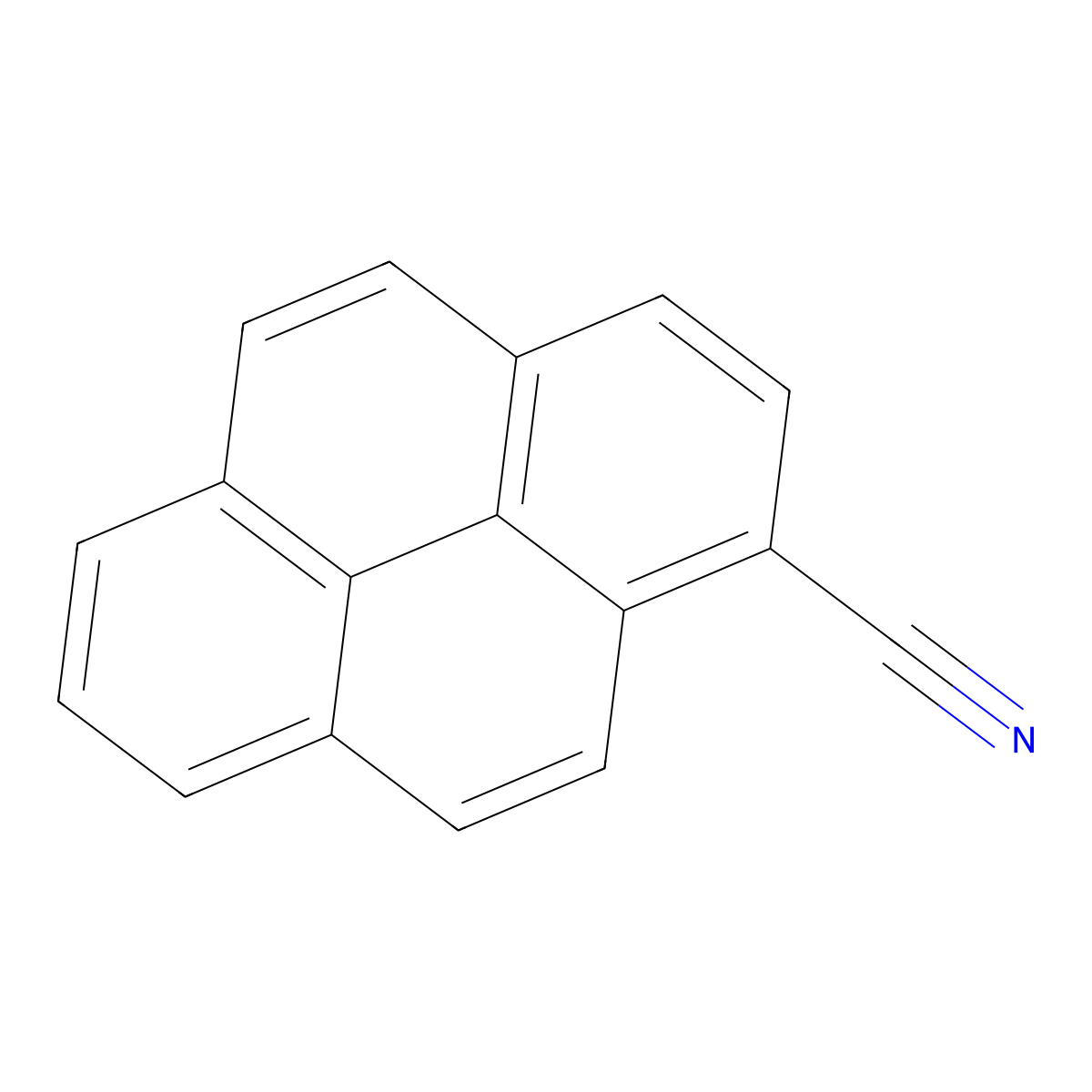 Pyrene-1-carbonitrile molecular structure, CAS 4107-64-6