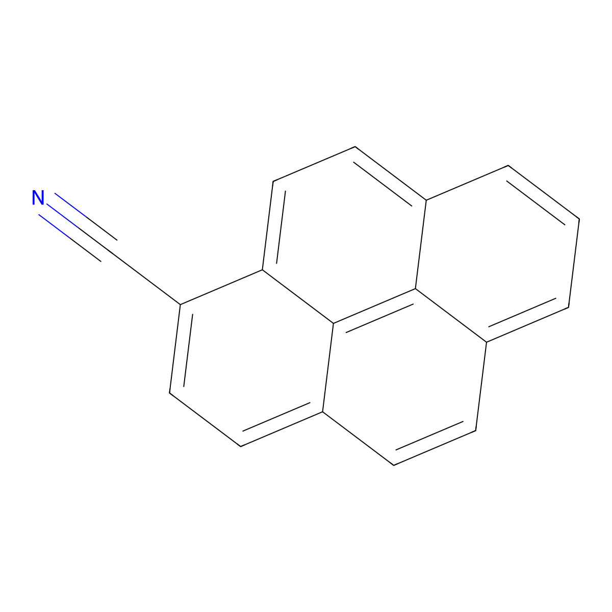 Pyrene-1-carbonitrile molecular structure, CAS 4107-64-6