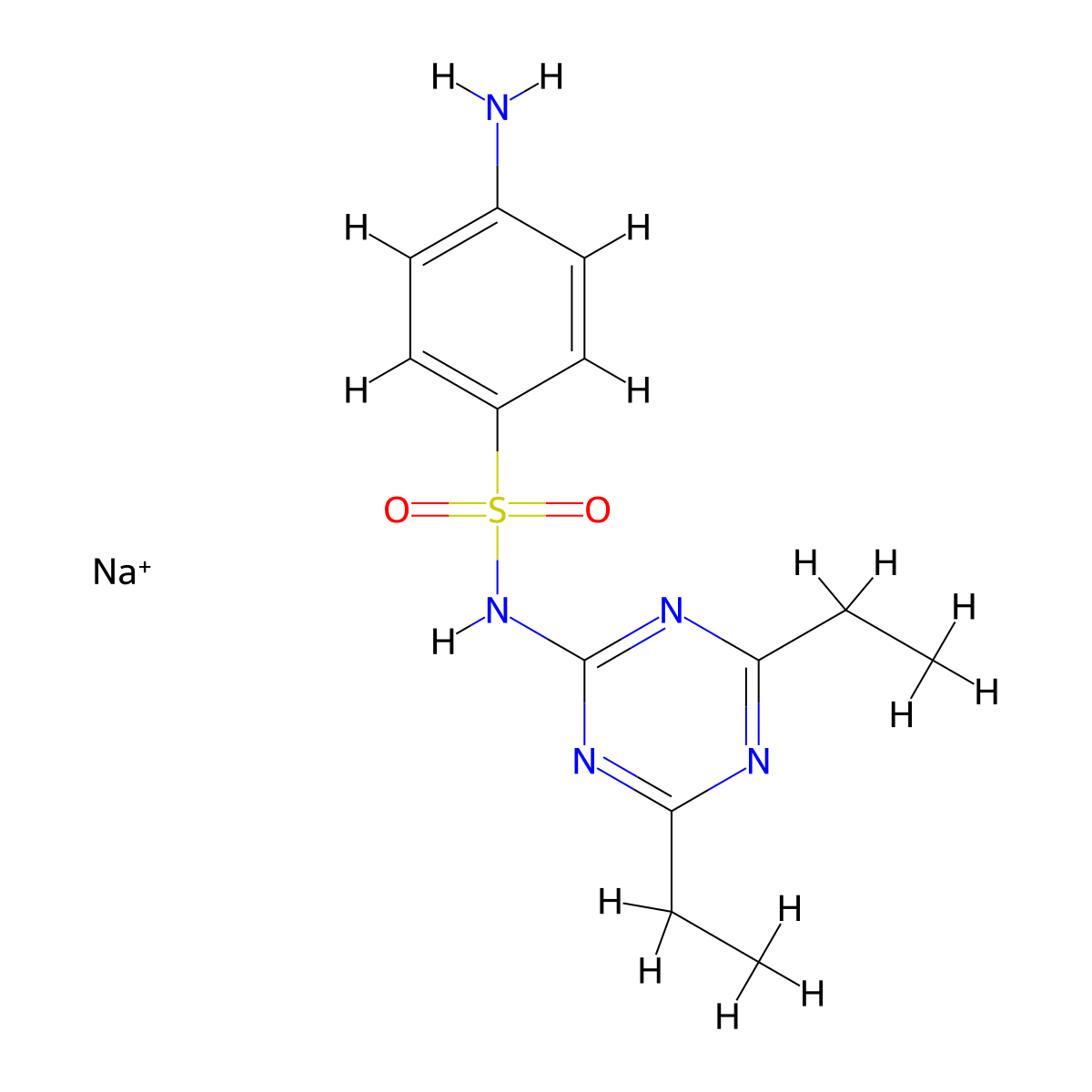 Sulfasymazine sodium molecular structure, CAS 4107-77-1