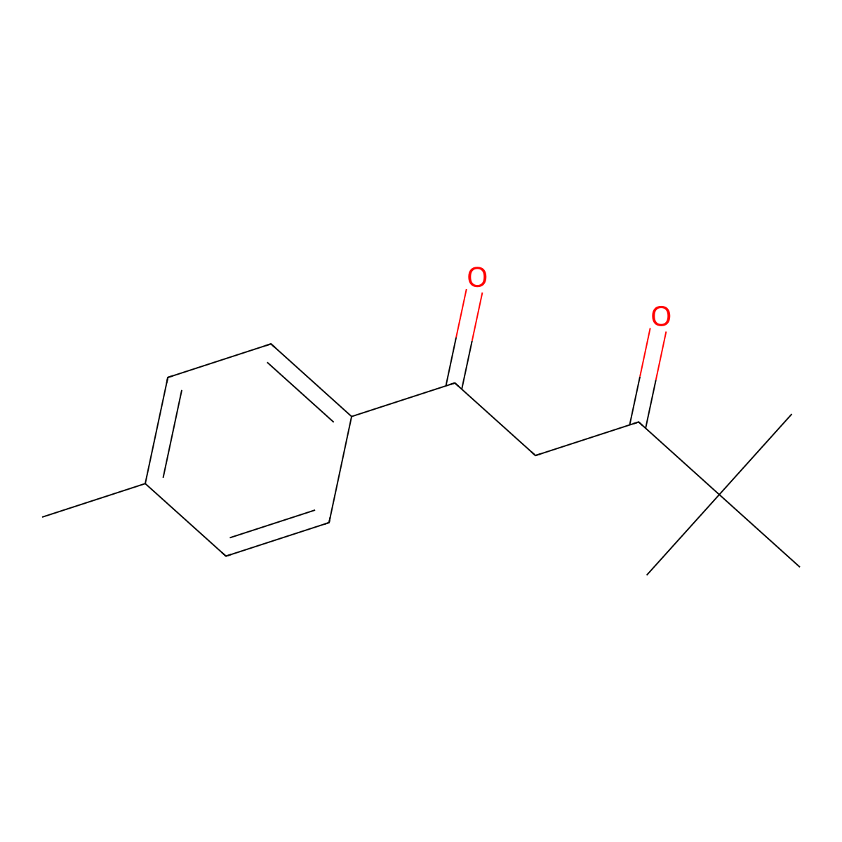 4,4-Dimethyl-1-(4-methylphenyl)pentane-1,3-dione molecular structure, CAS 41070-24-0