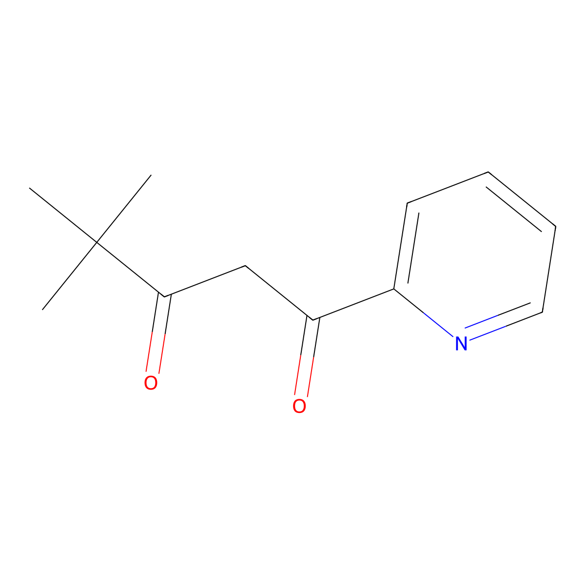 4,4-Dimethyl-1-(pyridin-2-yl)pentane-1,3-dione molecular structure, CAS 41070-32-0