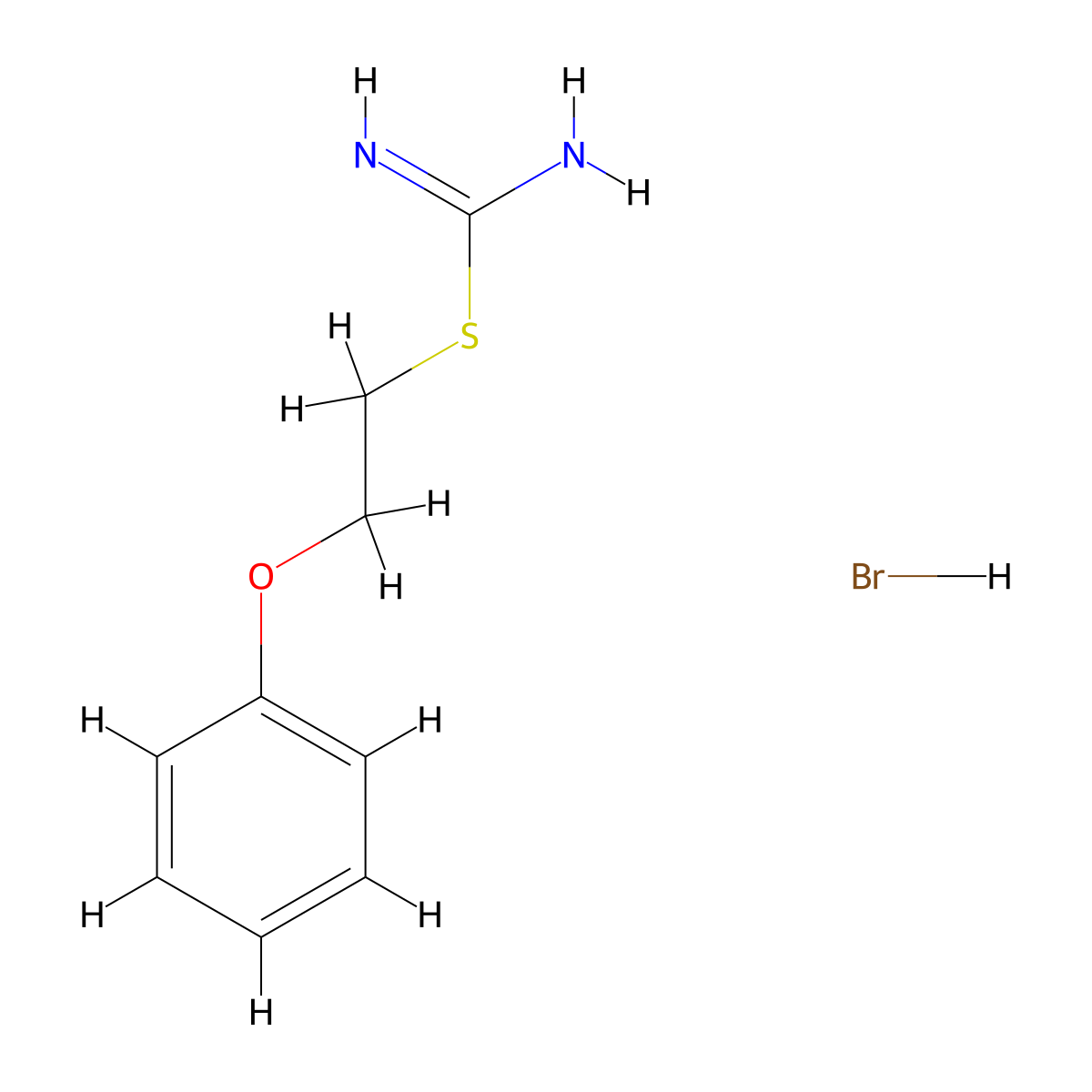 [(2-Phenoxyethyl)sulfanyl]methanimidamide hydrobromide molecular structure, CAS 41074-72-0