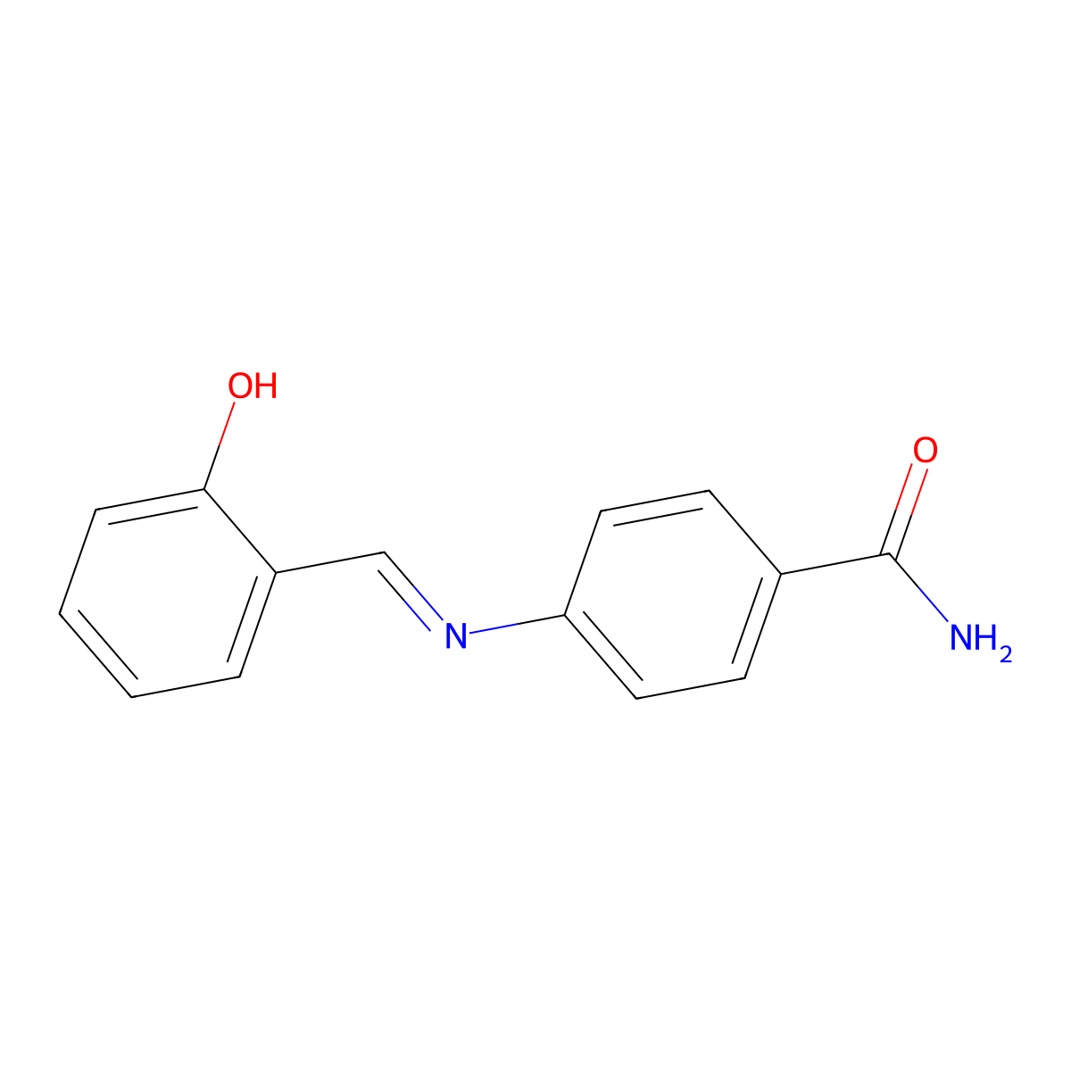 4-[(2-Hydroxybenzylidene)amino]benzamide molecular structure, CAS 41077-03-6