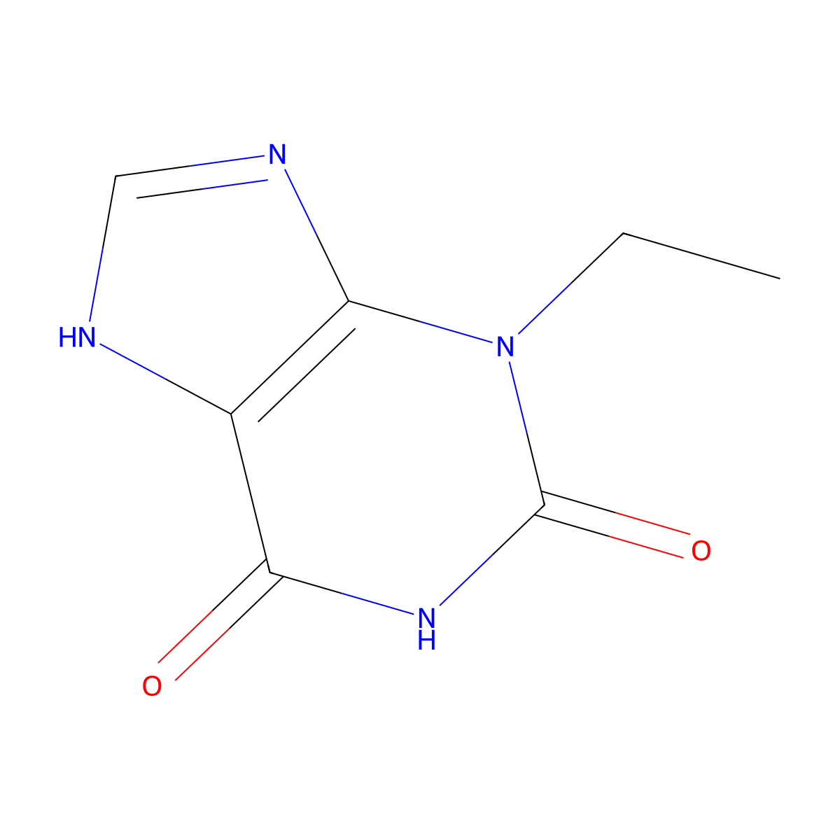 3-ethyl-1H-purine-2,6(3H,7H)-dione molecular structure, CAS 41078-01-7