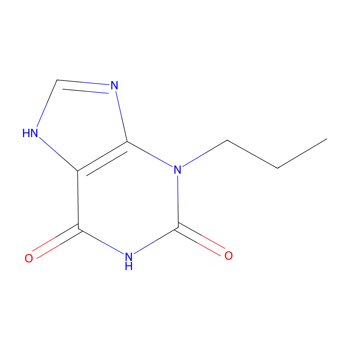 Enprofylline molecular structure, CAS 41078-02-8