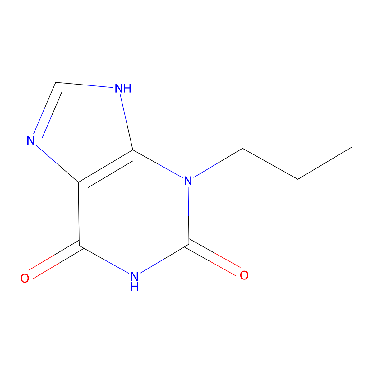 Enprofylline molecular structure, CAS 41078-02-8