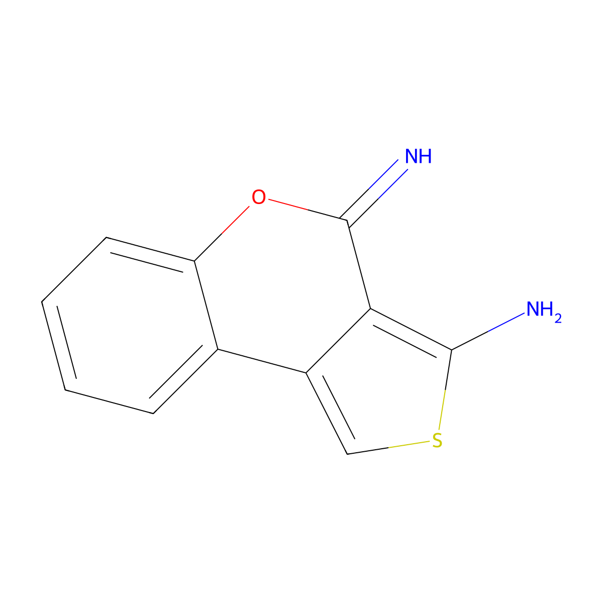 3-Imino-3H-thieno[3,4-c][1]benzopyran-4-amine molecular structure, CAS 41078-19-7