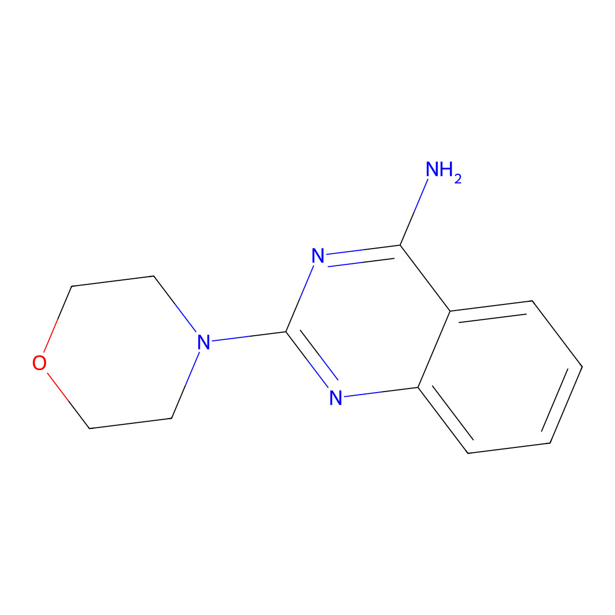4-Quinazolinamine, 2-(4-morpholinyl)- molecular structure, CAS 41078-28-8