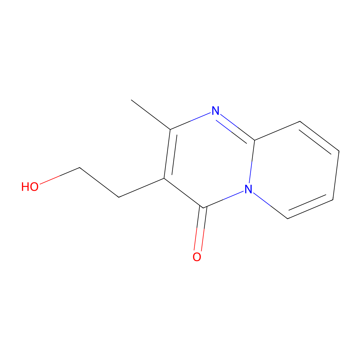 3-(2-Hydroxyethyl)-2-methyl-4H-pyrido(1,2-a)pyrimidin-4-one molecular structure, CAS 41078-67-5