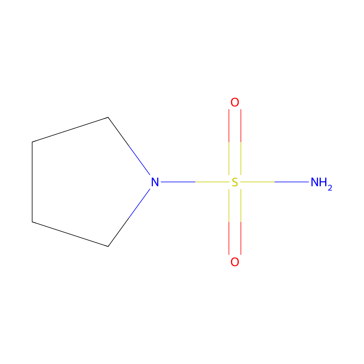 Pyrrolidine-1-sulfonamide molecular structure, CAS 4108-88-7