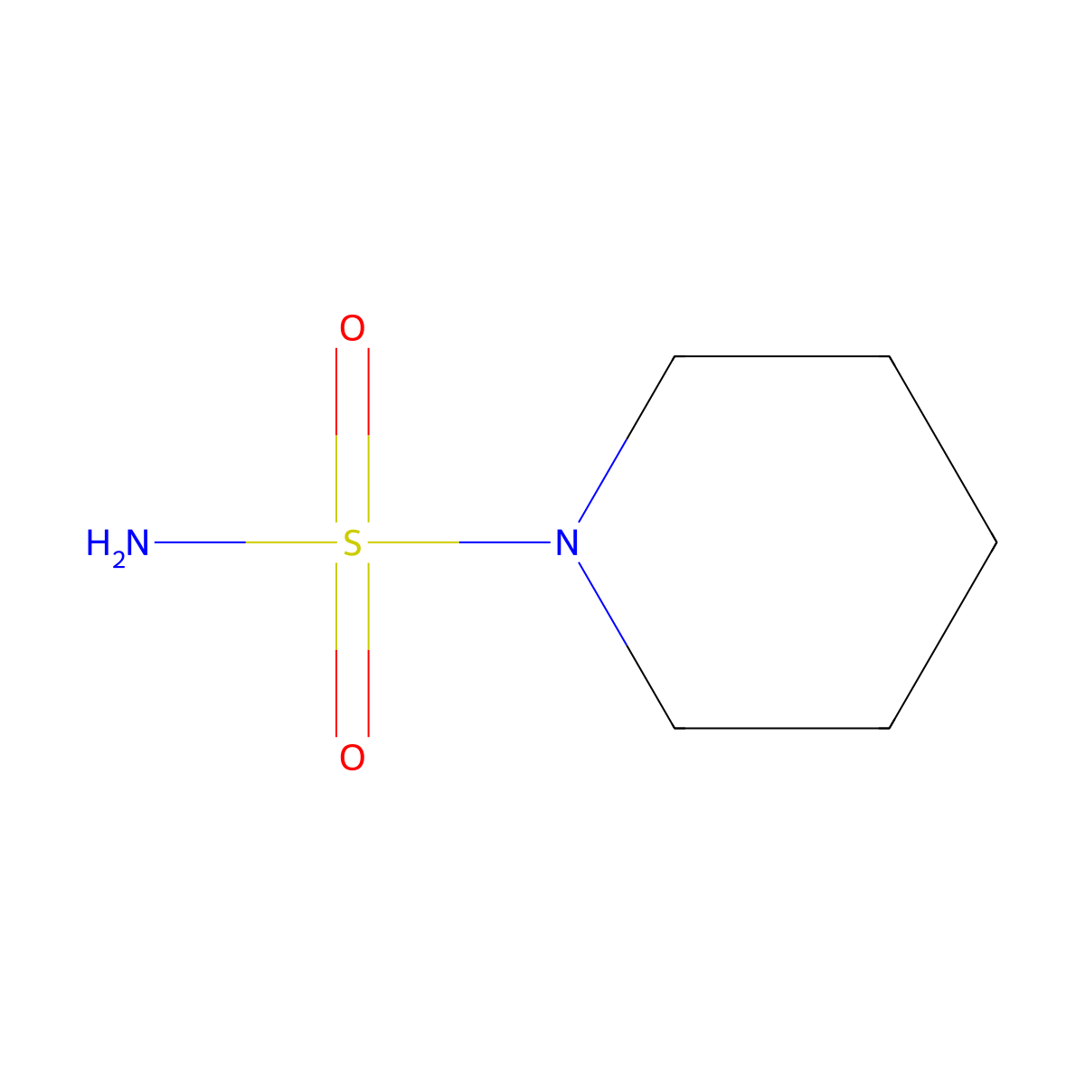 1-Piperidinesulfonamide molecular structure, CAS 4108-90-1