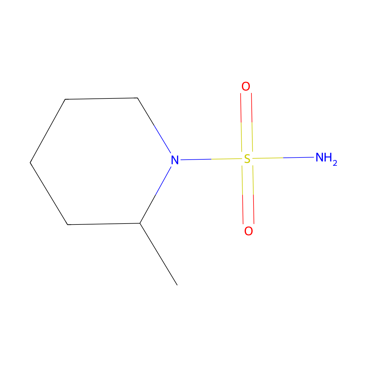 2-Methylpiperidine-1-sulfonamide molecular structure, CAS 4108-91-2