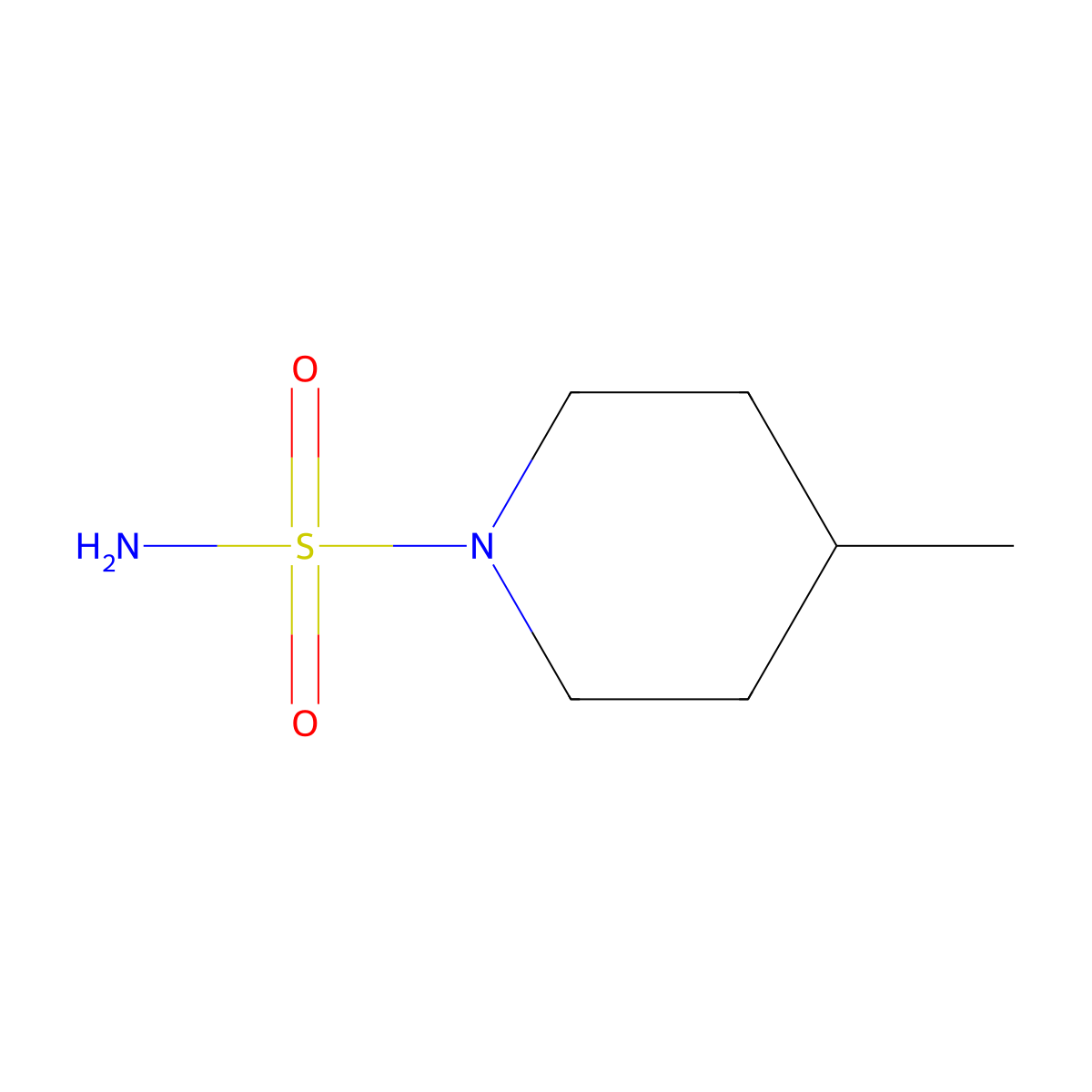 4-Methylpiperidine-1-sulfonamide molecular structure, CAS 4108-93-4
