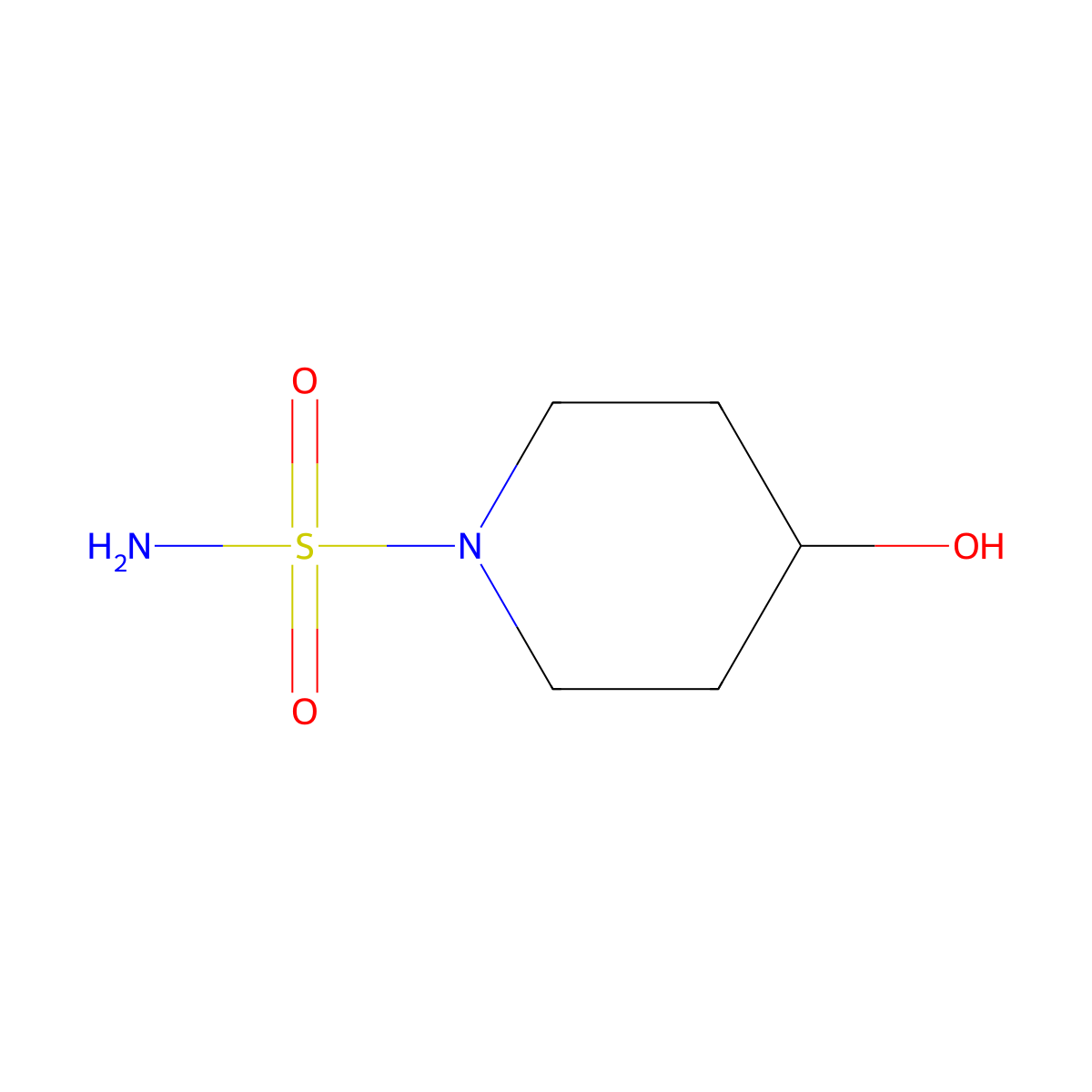 4-Hydroxypiperidine-1-sulfonamide molecular structure, CAS 4108-97-8