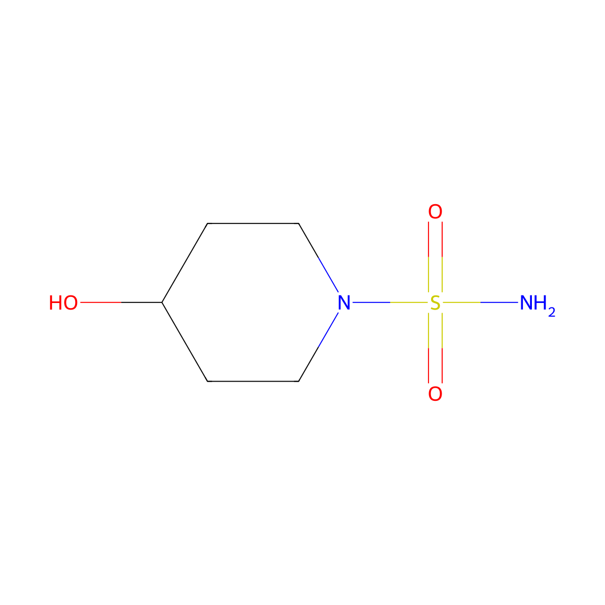 4-Hydroxypiperidine-1-sulfonamide molecular structure, CAS 4108-97-8
