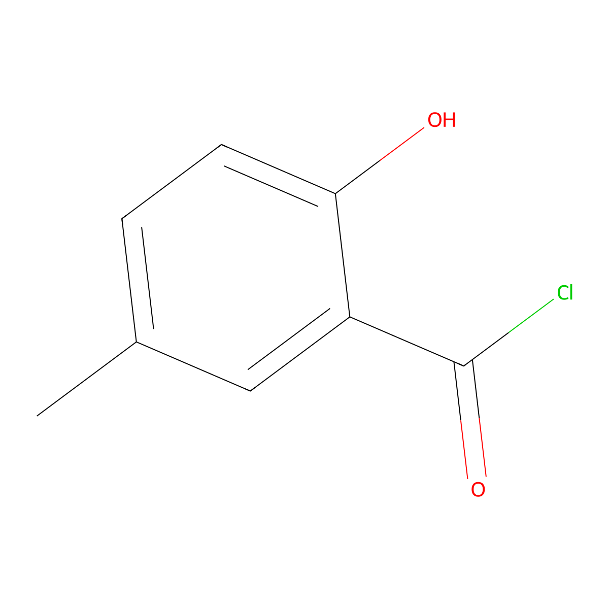 2-Hydroxy-5-methylbenzoyl chloride molecular structure, CAS 41081-61-2