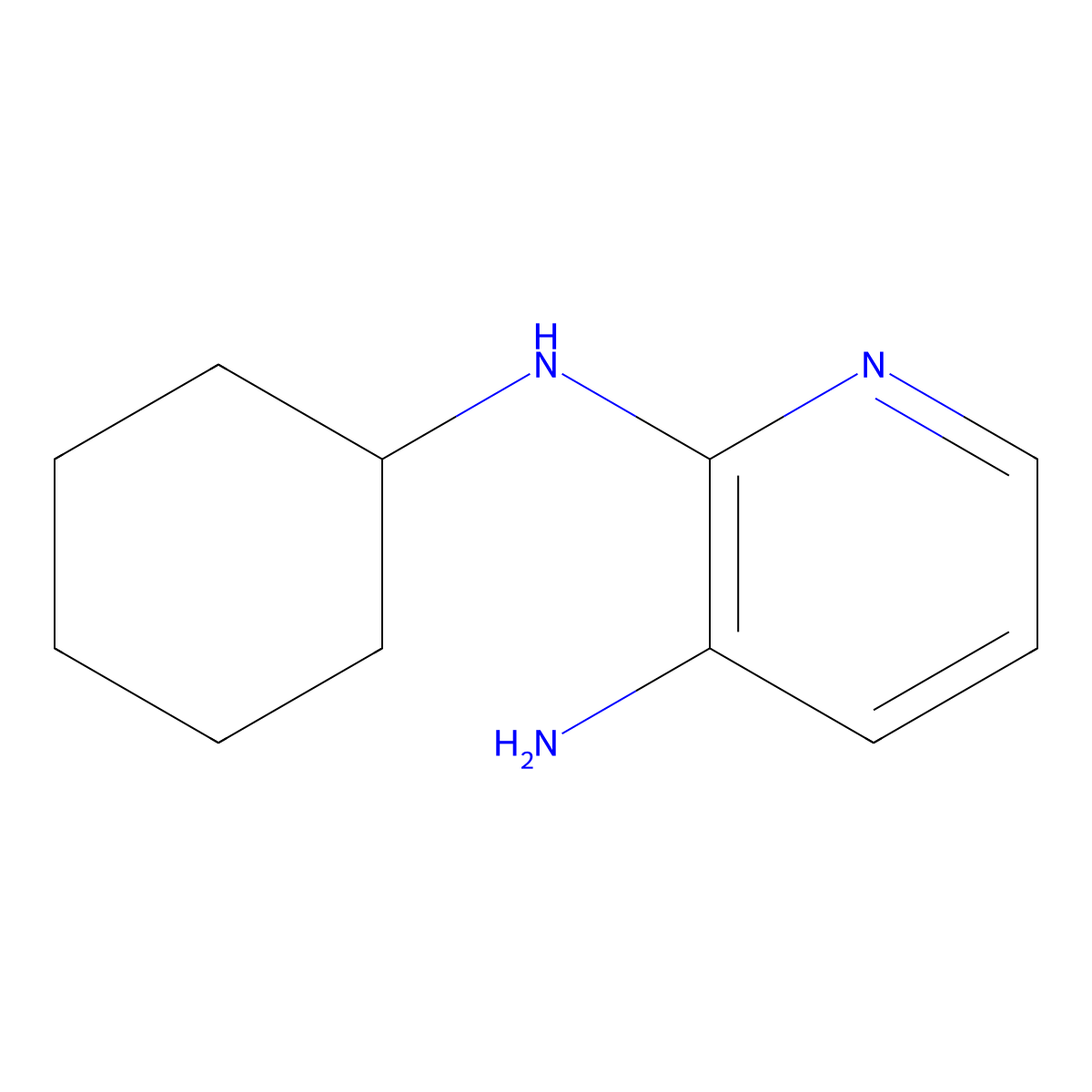 2-N-cyclohexylpyridine-2,3-diamine molecular structure, CAS 41082-18-2