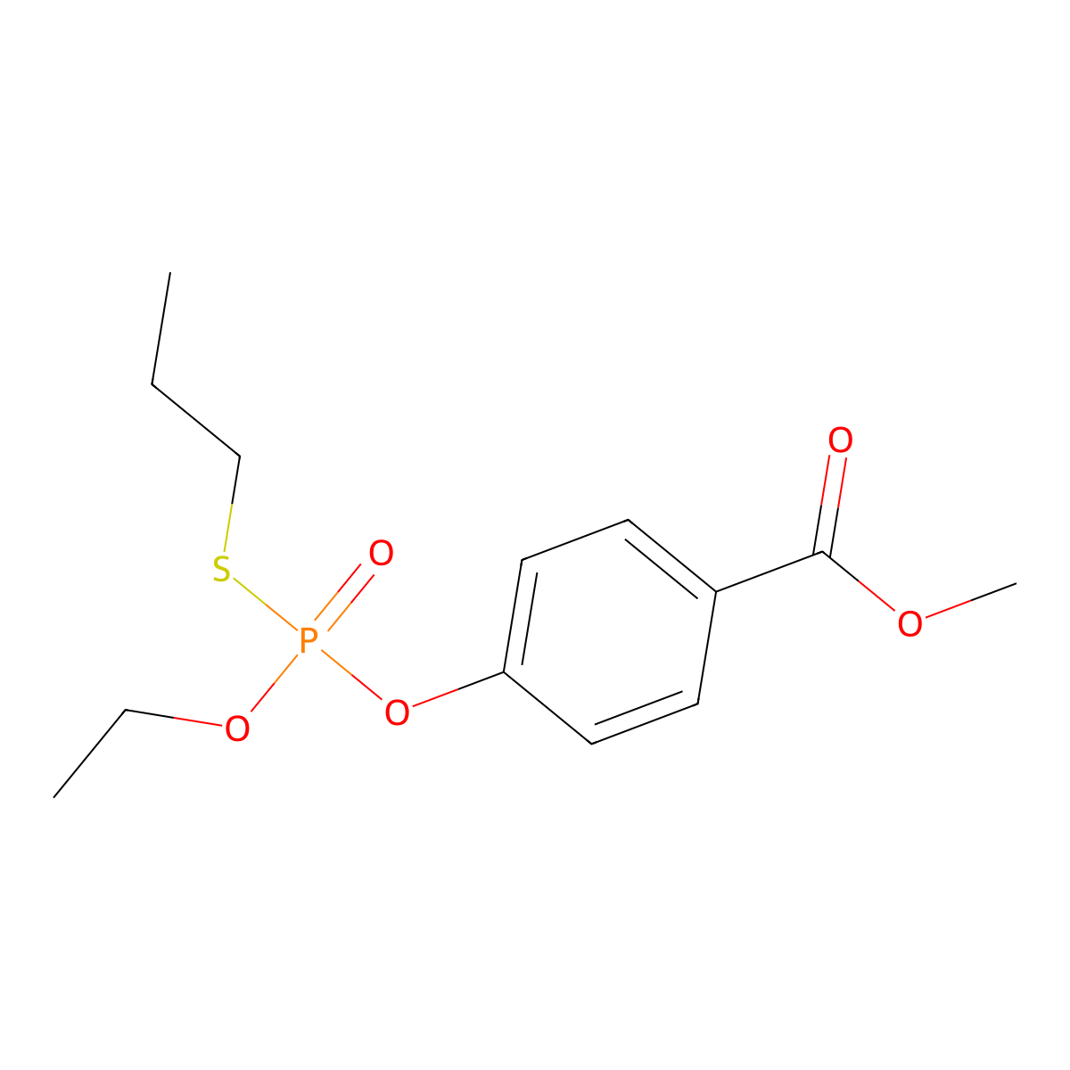 Benzoic acid, 4-((ethoxy(propylthio)phosphinyl)oxy)-, methyl ester molecular structure, CAS 41082-40-0