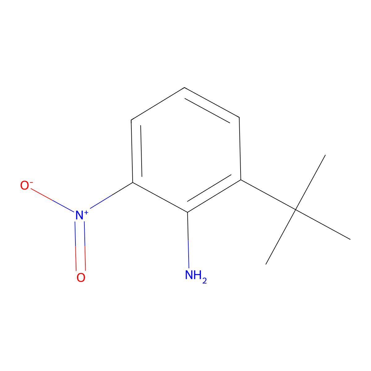 Benzenamine, 2-(1,1-dimethylethyl)-6-nitro- molecular structure, CAS 41085-44-3