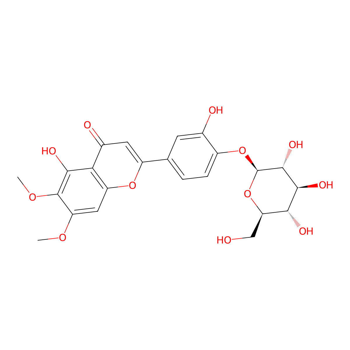Cirsiliol 4'-glucoside molecular structure, CAS 41087-98-3