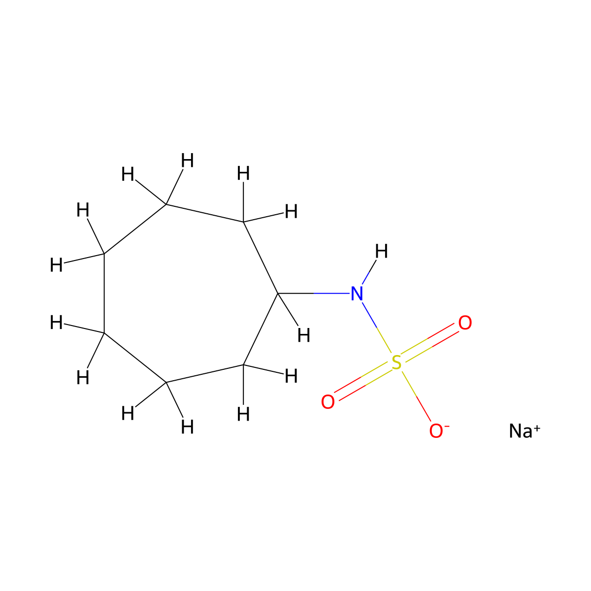Sodium cycloheptylsulfamate molecular structure, CAS 41088-17-9