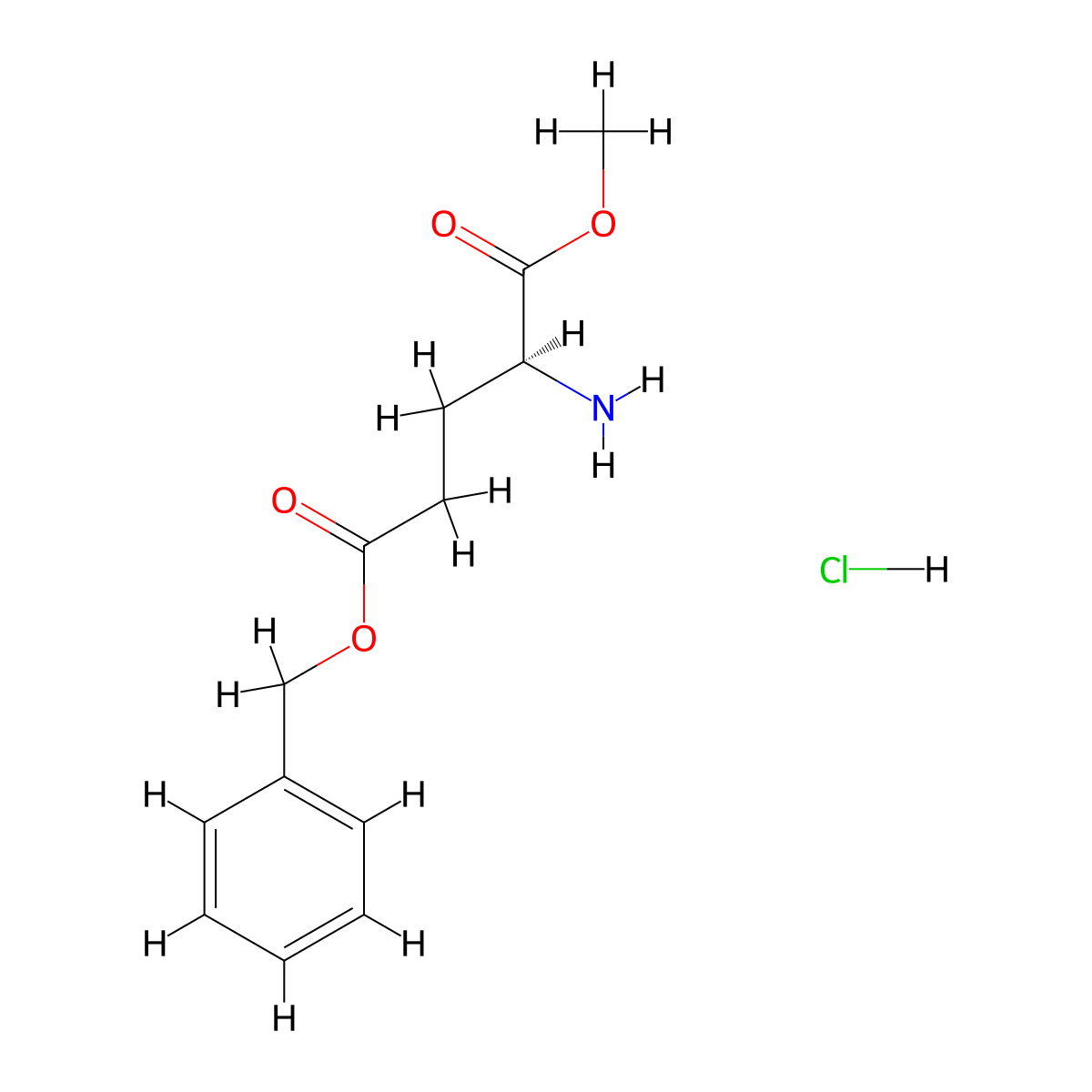 (S)-5-Benzyl 1-methyl 2-aminopentanedioate hydrochloride molecular structure, CAS 41089-47-8