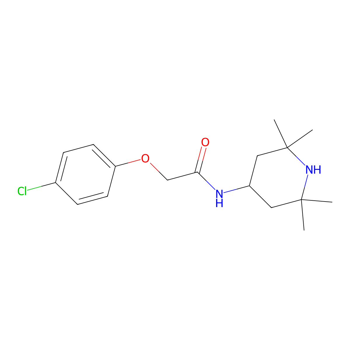 2-(4-chlorophenoxy)-N-(2,2,6,6-tetramethylpiperidin-4-yl)acetamide molecular structure, CAS 41091-14-9