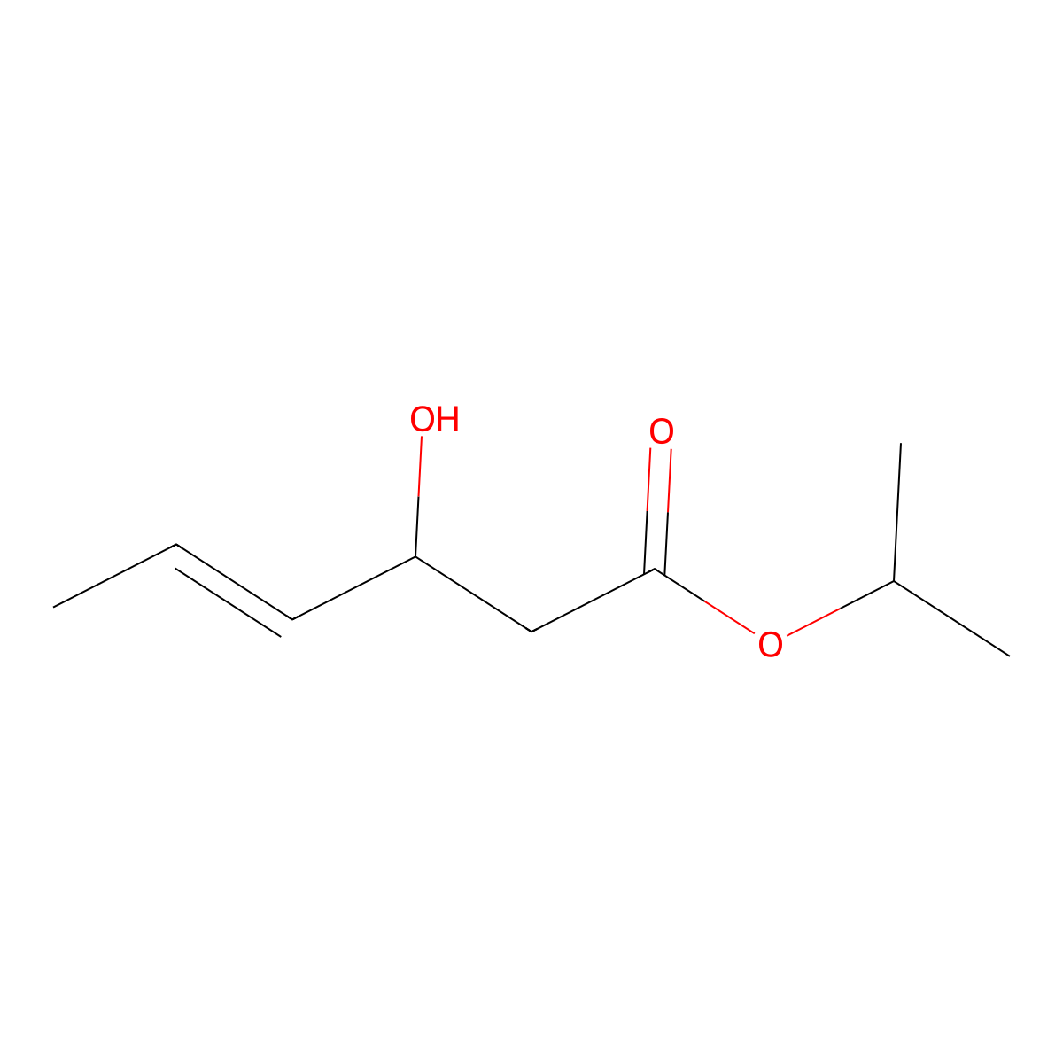 (E)-Isopropyl 3-hydroxyhex-4-enoate molecular structure, CAS 41096-41-7