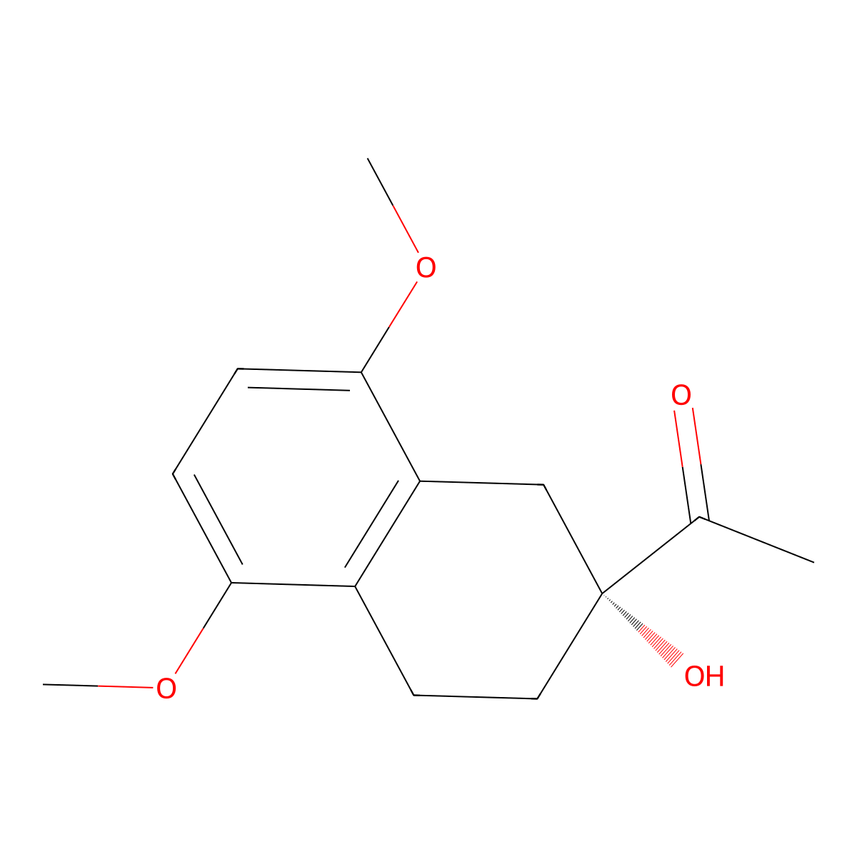 (R)-1-(2-hydroxy-5,8-dimethoxy-1,2,3,4-tetrahydronaphthalen-2-yl)ethan-1-one molecular structure, CAS 41098-96-8
