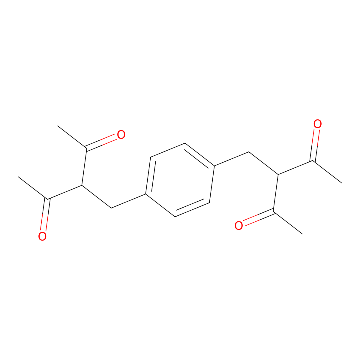 3-[[4-(2-Acetyl-3-oxobutyl)phenyl]methyl]pentane-2,4-dione molecular structure, CAS 4110-58-1