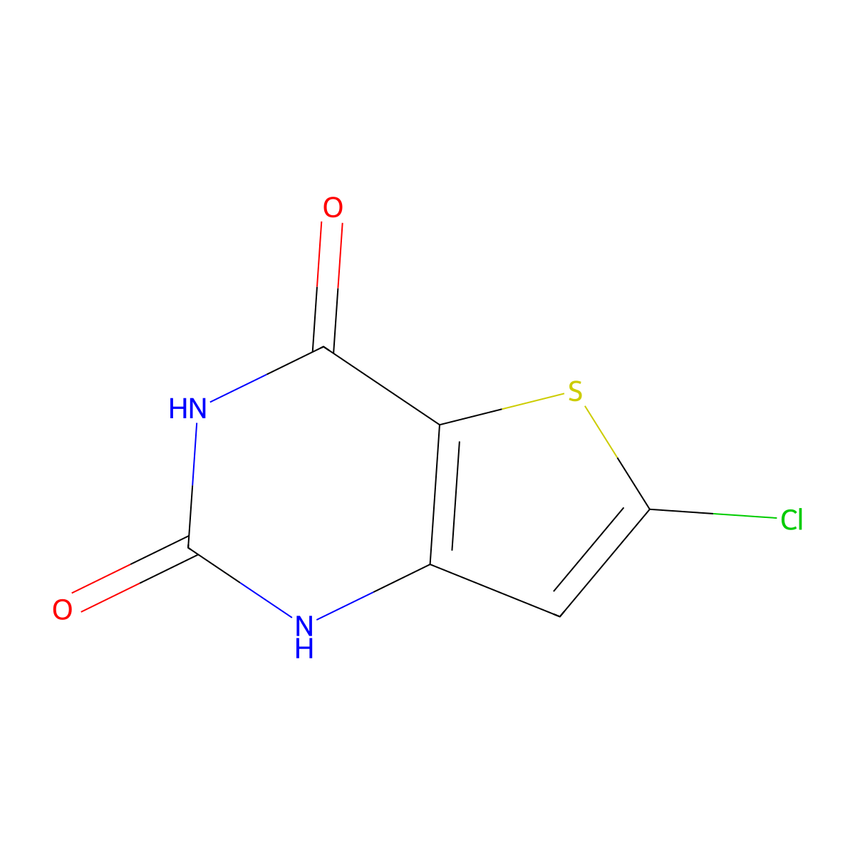 6-chloro-1H,2H,3H,4H-thieno(3,2-d)pyrimidine-2,4-dione molecular structure, CAS 41102-03-8