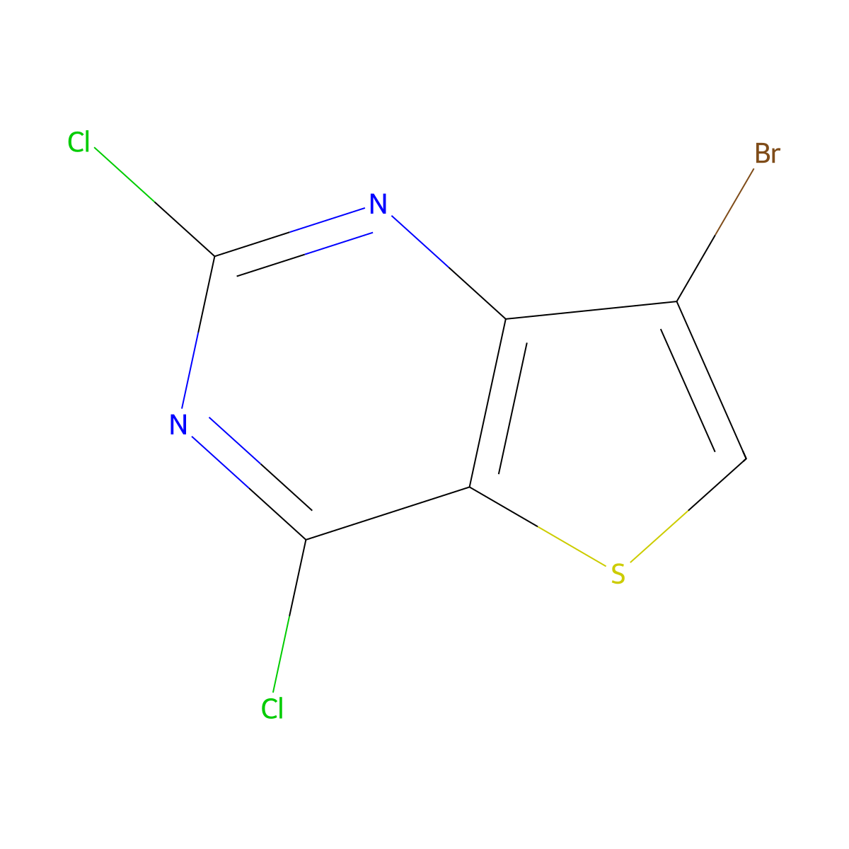 7-Bromo-2,4-dichlorothieno[3,2-d]pyrimidine molecular structure, CAS 41102-25-4