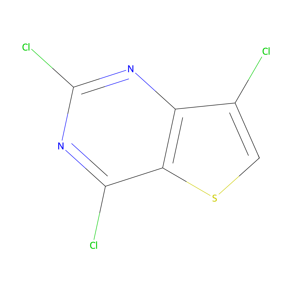 2,4,7-Trichlorothieno[3,2-d]pyrimidine molecular structure, CAS 41102-27-6