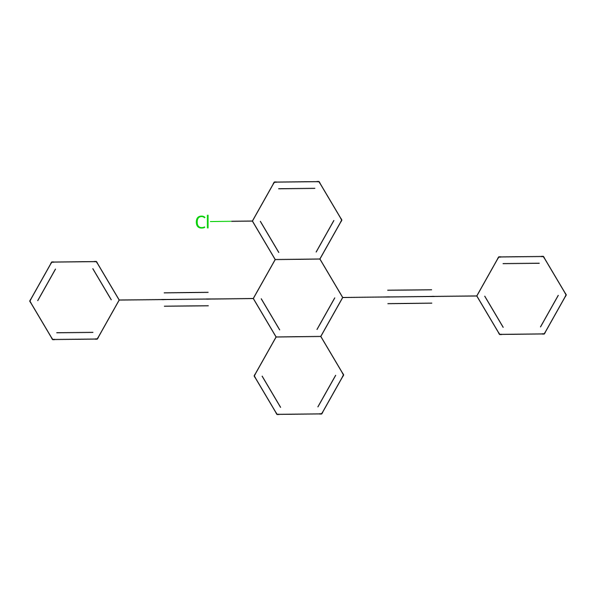 1-Chloro-9,10-bis(phenylethynyl)anthracene molecular structure, CAS 41105-35-5