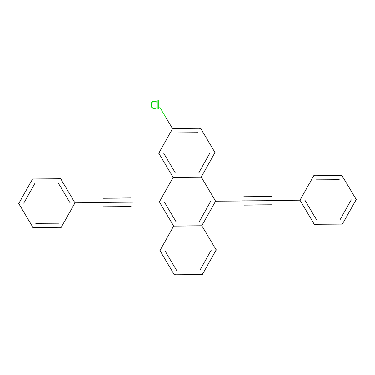 2-Chloro-9,10-bis(phenylethynyl)anthracene molecular structure, CAS 41105-36-6