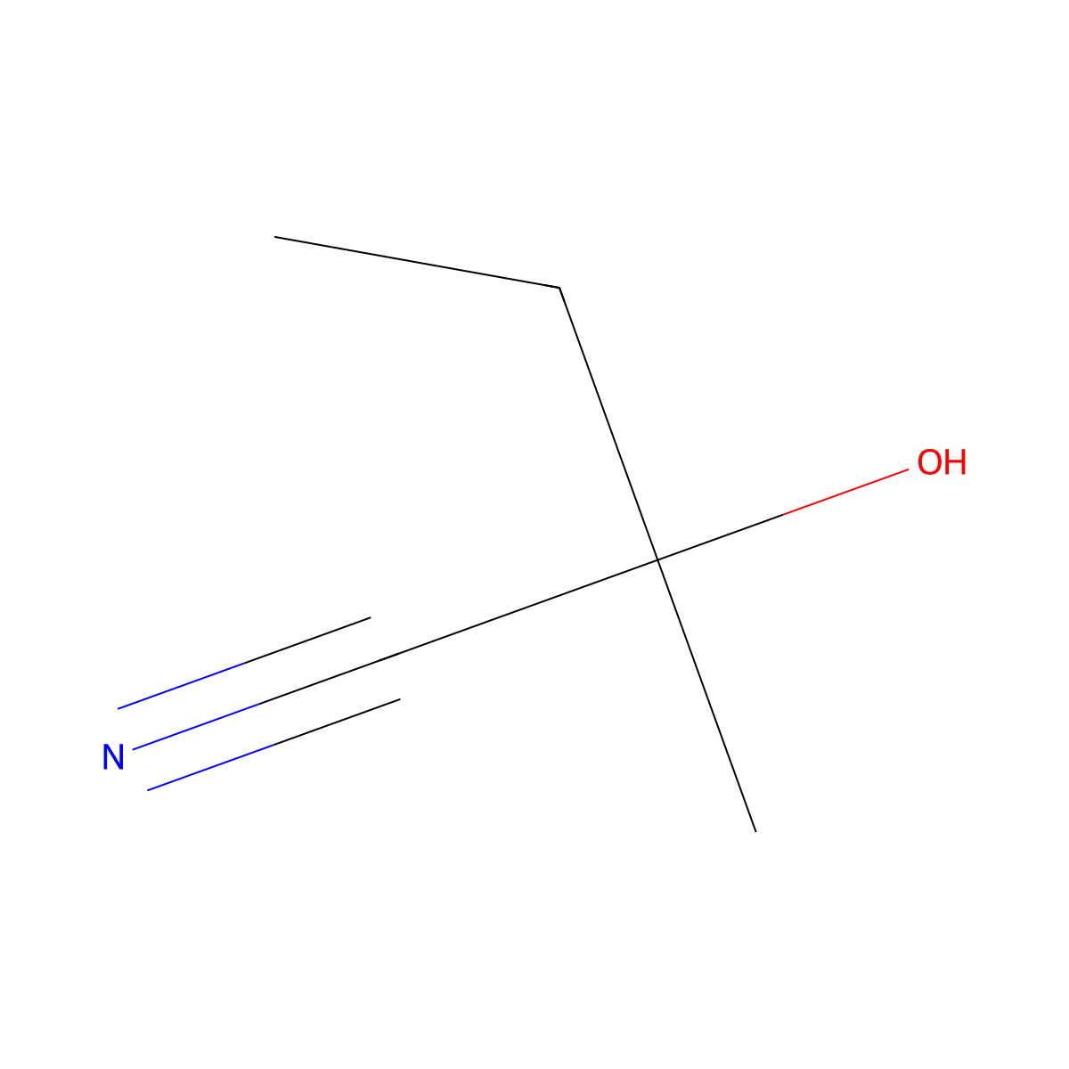 2-Hydroxy-2-methylbutyronitrile molecular structure, CAS 4111-08-4