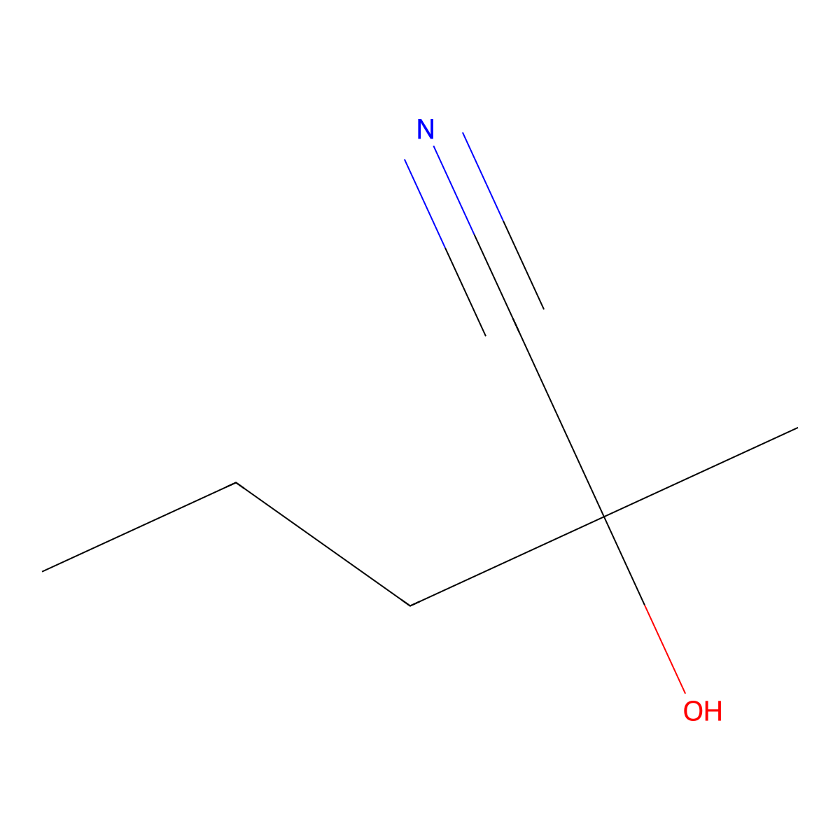 2-Hydroxy-2-methylpentanenitrile molecular structure, CAS 4111-09-5
